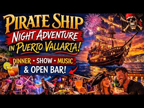 Pirates of the Bay Night Adventure in Puerto Vallarta | Pirate Show, Dinner, Music & Open Bar! 🏴‍☠️⚓