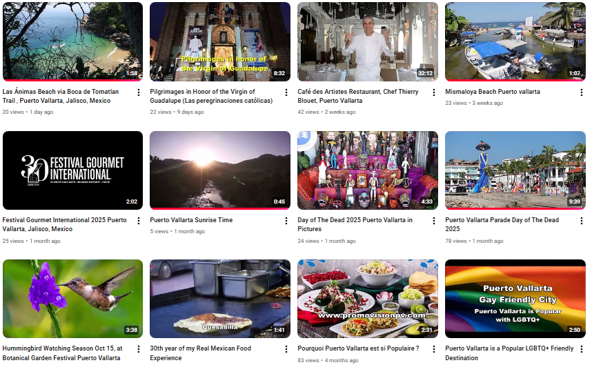 Puerto Vallarta YouTube Videos Promovision 200+ Videos