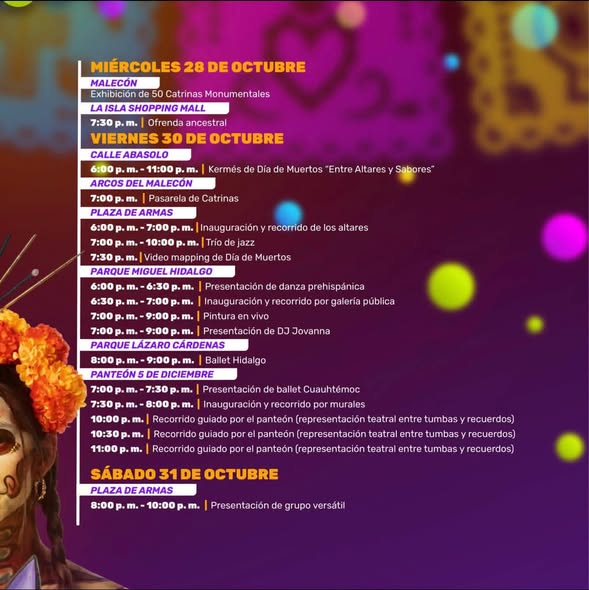 Day of The Dead Celebrations in Puerto Vallarta PUERTO VALLARTA DÍA DE MUERTOS 2026
FESTIVAL SCHEDULE